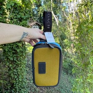 COACH Wyatt Crossbody Coated Canvas & Leather Gun Metal Citron NWT